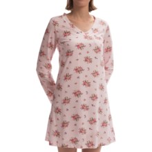 64%OFF 女子Nightshirts キャロルホックマン36「プリントスリープシャツ - Vネック、（女性用）長袖 Carole Hochman 36 Printed Sleep Shirt - V-Neck Long Sleeve (For Women)画像